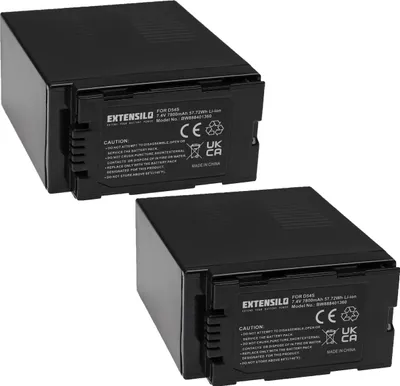 Produktbild von EXTENSILO 2x Akku Ersatz für Panasonic VSB0418, VW-VBD25, VW-VBD20, VW-VBD55, CGR-D815 für Videokamera Camcorder (7800 mAh, 7,4 V, Li-Ion)