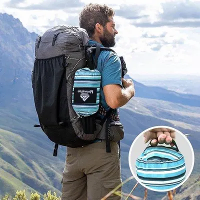 Produktbild von Famanu Reise-Campinghängematte ultraleicht, Tragfähigkeit 300 kg, atmungsaktiv, schnelltrocknend - 275 x 140 cm