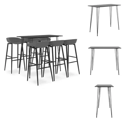 Produktbild von vidaXL 7-tlg. Bar-Set Schwarz und Grau -  Essgruppen