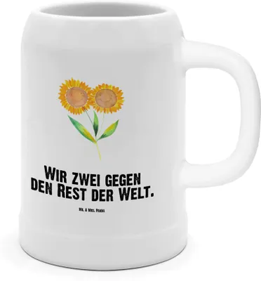 Produktbild von Mr. & Mrs. Panda Seidel Blume Sonnenblume - Weiß - Geschenk, Vertrauen, Bier, Krug, Best Friends, Pflanzen, Beste Freundin, Steinbierkrug, Humpen, Sonnenblumen