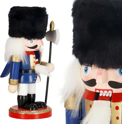 Immagine prodotto di Schiaccianoci - Soldato con alabarda 16 cm blu, decorazione natalizia