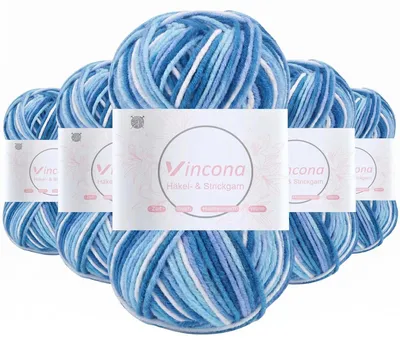 Obrázok produktu pre Priadza na háčkovanie, odtieňová škála, 5 x 50 g, akryl, odporúčaná hrúbka háčika: 4-6 mm