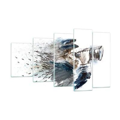 Produktbild von Bilder auf glas - Kopf Illusion Fernglas Mann - 100x60cm - Glasbilder - Wandbilder - Kunstdruck - zum Aufhängen bereit - Wanddekoration aus Glas - Glas Bilder - Wandbild auf Glas - GEG100x60-2992