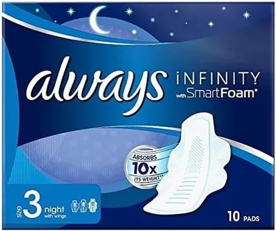 Produktbild von Always Infinity Night Damenbinden mit Flügeln, Größe 3, 10 Stück