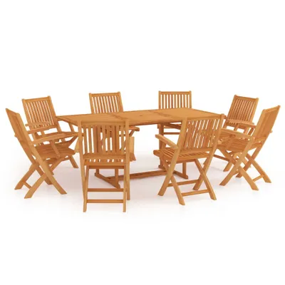 Immagine prodotto di vidaXL Set da pranzo da giardino in teak massiccio da 9 pezzi