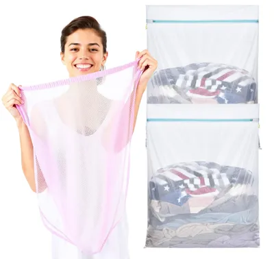 Produktbild von 2x XXL Wäschenetz Set 60x90 cm - Waschsack mit Reißverschluss,(2-St), XXL Größe - 60 x 90 cm