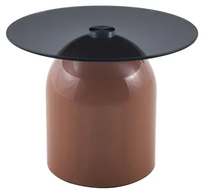 Produktbild von HOMLA Beistelltisch MESITA in Mocha mit Glasplatte, 50 x 40 cm
