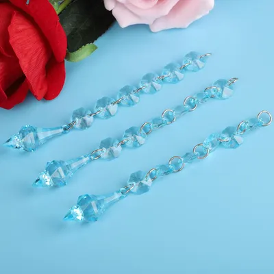 Zdjęcie produktu dla 10 sztuk 6 + 1 akrylowych diamentów Dekoracja ślubna Kryształowe perełki Dekoracje wiszące (C)