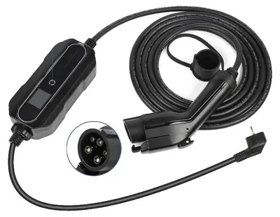 Immagine prodotto di Caricabatteria per auto elettriche, design portatile, corrente regolabile, 16A tipo 1 5 metri