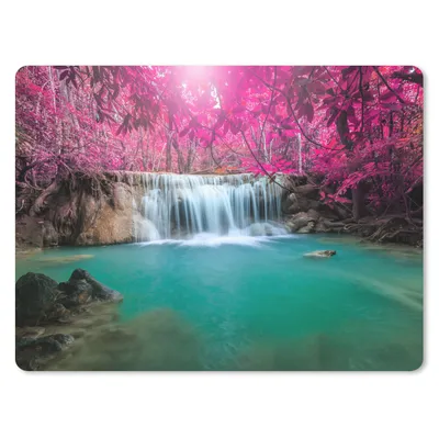 Produktbild von MuchoWow® Mauspad Mousepad Wasserfall - Baum - Rosa - Natur 23x19 cm - Mousepads - Maus Mat - Pad - Mausunterlage - Schreibtischunterlage - Mauspad