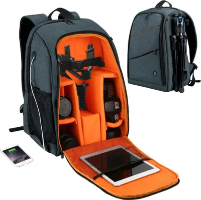 Produktbild von Wasserdichter, atmungsaktiver Kamerarucksack 15,6 Zoll, Grau