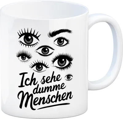 Produktbild von Ich sehe dumme Menschen Kaffeebecher Augen Design