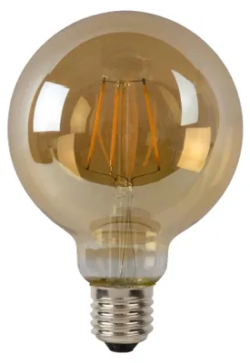 Obrázok produktu pre G95 - Žiarovka s vláknom - Ø 9,5 cm - LED tlmená - E27 - 1x5W 2700K - jantárová