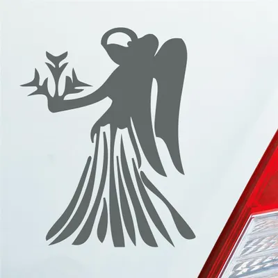 Produktbild von Auto Aufkleber Sternzeichen Jungfrau Tier Motorrad KFZ Roller 10x8 cm Grau Sticker Heckscheibenaufkleber