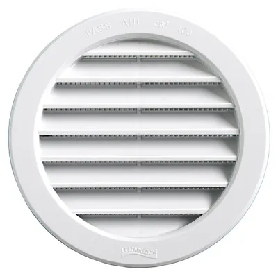 Lüftungsgitter rund, Kunststoff, weiß, Ø 150 mm, für 121 mm Bohrung