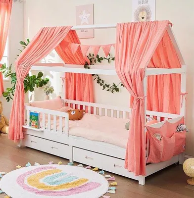 Obrázek produktu pro Sada doplňků do dětské postýlky, 100 % organická mušelínová bavlna, 125 x 350 cm, GOTS, červená dekorace