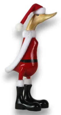 Produktbild von Tokoindah Holzente Santa Claus 25 cm, Weihnachtsdeko & Sammlerfigur
