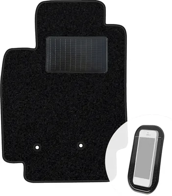 Produktbild von moto-MOLTICO Fahrer Fußmatte Auto Velours Fahrerseite Autoteppiche Schwarz Fahrermatte 1-teilig passend für Renault Clio III 2005-2011