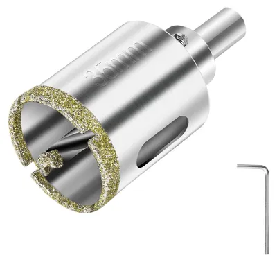 Imagen del producto de Broca diamantada de 35 mm, sierra para cortar puertas con broca de centrado, para vidrio y piedra natural