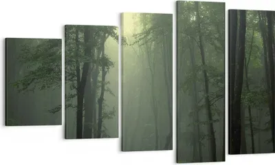 Produktbild von Bild auf Leinwand - Leinwandbild - Wald Nebel Baum - 100x60cm - Wand Bild - Wanddeko - Wandbilder - Leinwanddruck - Bilder - Kunstdruck - Wanddekoration - Leinwand bilder - Wandkunst - EG100x60-3543