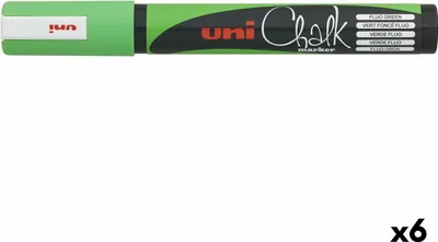 Productafbeelding van Uni-Ball - Stift met krijt, krijt rond 1,8-2,5 mm, fluorescerend groen | 6 stuks