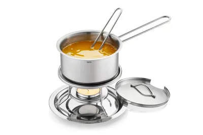 Obrázok produktu pre GEFU FONDUE SET Raclette Gril z nehrdzavejúcej ocele Gurmánska opekacia doska na syr Fondue 0,3 l