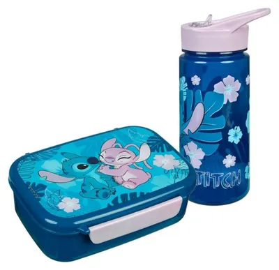 Produktbild von Disney Lilo und Stitch 2 tlg. Set Brotdose plus Trinkflasche 500 ml