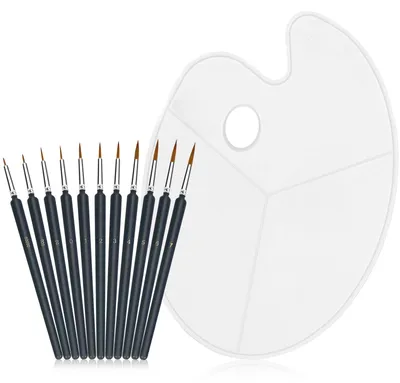 Pinselset Acrylfarbe, 11-teilig, Aquarellpinsel, feine Pinsel, mit Mischpalette