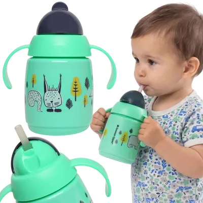 Produktbild von Tommee Tippee GRÜNER Trinklernbecher mit Trinkhalm, 300 ml, ab 6 M.