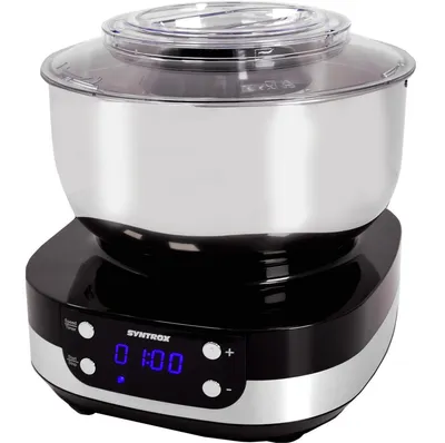 Produktbild von Syntrox Germany Küchenmaschine Zaurak 5,0L | 800W Teigknetmaschine | Edelstahl-Rührschüssel (Schwarz)