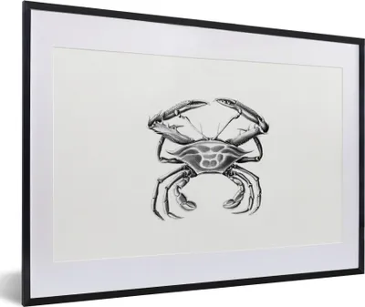 Produktbild von MuchoWow® Gerahmtes Poster Ernst Haeckel - Jahrgang - Kunst - Krabbe 60x40 cm - Poster mit Schwarzem Bilderrahmen Wandposter Rahmen Foto Bilder - Schlafzimmer - Plakat in Rahmen - Drucken