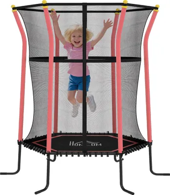 Produktbild von HOMCOM Kinder Trampolin Ø163,5 cm, Indoor Trampolin, Kindertrampolin bis 50 kg