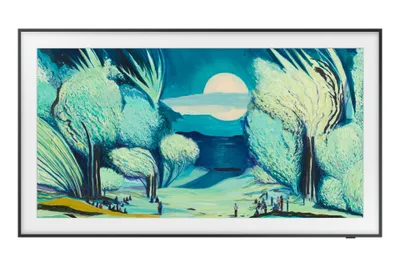 A framed digital artwork displayed on a TV screen.