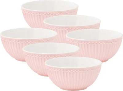 Produktbild von Greengate Alice Müslischale pale pink 14 cm Set6
