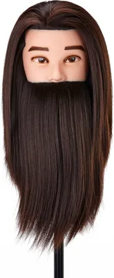 Zdjęcie produktu dla G????wka treningowa z brod?? fryzjerska Gabbiano WZ4 syntetyczne w??osy, kolor 4H, d??ugo???? 8""+6""