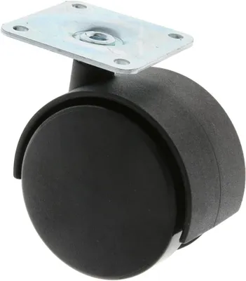 Produktbild von Möbelrollen aus Kunststoff mit einem Durchmesser von 40 mm und Anschraubplatte