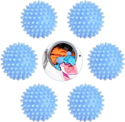 Productafbeelding van Famanu wasmachine-droogbollen - set van 6 herbruikbare wasbollen - Efficiënte reiniging en zachtheid - Blauw