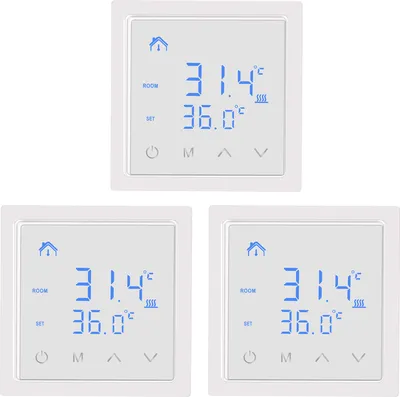 Produktbild von 3X Smart Thermostat 16A Raumthermostat elektrische Heizungssteuerung Fußbodenheizung, mit LED-Touchscreen, für zu Hause Büros Einkaufszentren Hotels