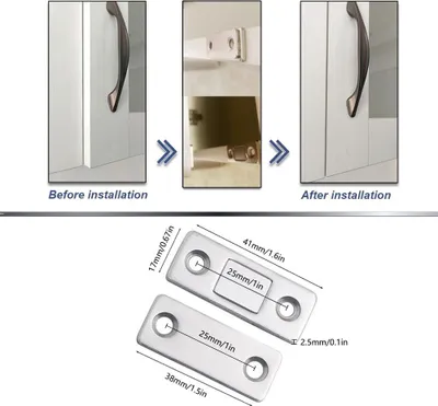 Produktbild von Magnetische Türstopper - 16 Stück Selbstklebende Magnete für Möbel