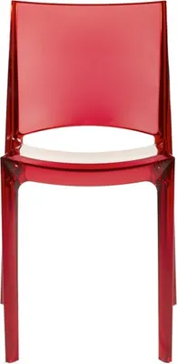 Produktbild von B-Side Grand Soleil stapelbare transparente Stühle für Bar, Küchen und Restaurants - Transparent Rot