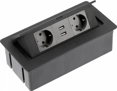 Obrázok produktu pre GTV 2-zásuvková napájacia lišta 2 USB porty čierna