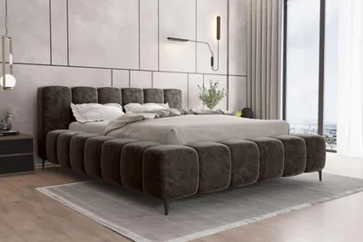 Produktbild von 99rooms Cozy Polsterbett 180x200 cm Chenille APHRODITE Mocco