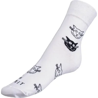 Produktbild von Weiße Katzensocken - 39-42 - Weiß, Schwarz
