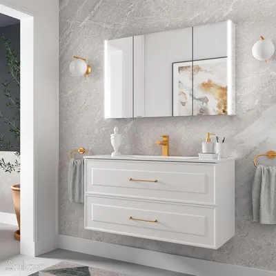 Produktbild von Waschtischunterschrank Renoir 1000 White Baumwolle mit 2 Schubladen wandhängend