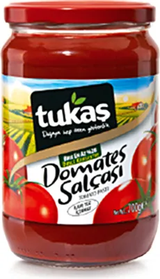 Produktbild von Tomatenmark Tukaş | Doppelkonzentrierte Tomatenpaste | Ideal für mediterrane Gerichte | 700 g Glas