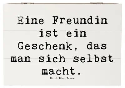 Produktbild von Mr. & Mrs. Panda Geschenkbox Spruch Geschenk Freundin 22 x 15 cm - Weiß - Dankbarkeit, Truhe, Aufbewahrungskiste, Aufmerksamkeit, Herz, Zitat, Danke sagen, Liebe, Lächeln