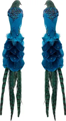 Immagine prodotto di Decorazioni per albero di Natale blu pavone, 2 pezzi.