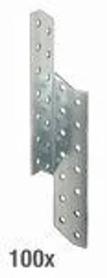 Immagine prodotto di Alberts 837440 Ancoraggio per arcarecci di puntone, destro, zincato sendzimir, 32 x 32 x 210 mm, set da 100