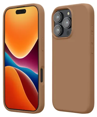 Produktbild von kwmobile Handyhülle für iPhone 16 Pro Max Hülle, für iPhone 16 Pro Max Case - Hülle Silikon - kabelloses Laden - Cappuccino