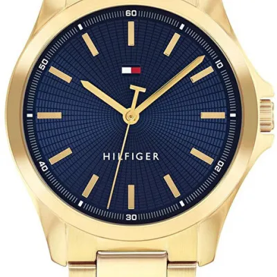 Produktbild von Tommy Hilfiger Uhr mit DREI-Zeiger-Quarzwerk für Herren mit Goldfarben Edelstahl